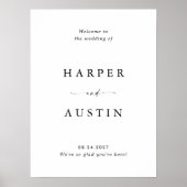 Modern minimaal script bruiloft welkom teken poster (Voorkant)