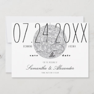 Modern Minimaal Script Discobal Oud Geld Trouwen Save The Date