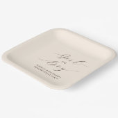 Modern Minimaal Script Geslacht Onthullen Party Be Papieren Bordje (Gebogen)