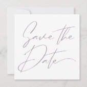 Modern Minimaal Script Kalligrafie Blush Roze Rosé Save The Date (Voorkant)