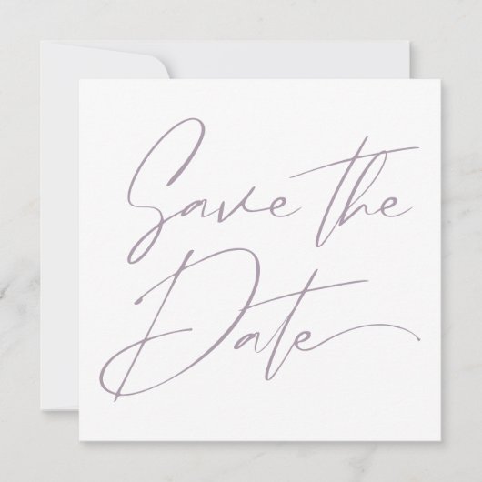 Modern Minimaal Script Kalligrafie Blush Roze Rosé Save The Date (Voorkant)