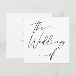 Modern Minimaal Script Kalligrafie Zwart Bruiloft  Kaart