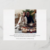 Modern minimaal script kerst goud folie feestdagenkaart (Achterkant)