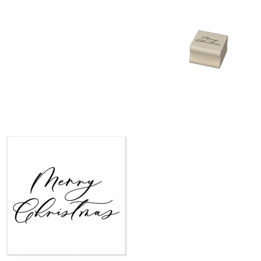 Modern minimaal script kerst rubberstempel (Gestempeld)