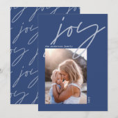 modern minimaal script kleurrijke 1 fotovakantie feestdagenkaart (Voorkant / Achterkant)