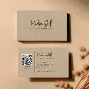 Modern Minimaal Script Kraft Visitekaartje