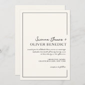Modern Minimaal Script Lijst Huwelijksuitnodiging Kaart (Voorkant / Achterkant)