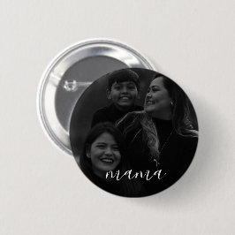 Modern Minimaal Script Mama Foto Moederdag Ronde Button 5,7 Cm