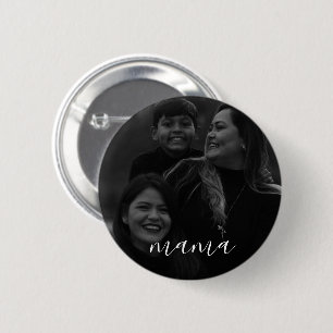 Modern Minimaal Script Mama Foto Moederdag Ronde Button 5,7 Cm