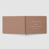 Modern Minimaal Script Mocha Bruin Custom Wedding Gastenboek (Volledig)