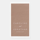 Modern Minimaal Script Mocha Bruin Custom Wedding Servet (Voorkant)