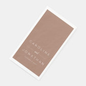 Modern Minimaal Script Mocha Bruin Custom Wedding Servet (Hoek)