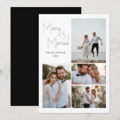 Modern minimaal script Multi Photo Wedding Feestdagenkaart (Voorkant / Achterkant)