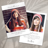 Modern Minimaal Script Photo Afstuderen Bedankkaart