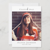 Modern Minimaal Script Photo Afstuderen Bedankkaart (Voorkant)