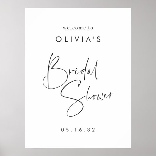 Modern Minimaal Script Vrijgezellenfeest Welkomstb Poster (Voorkant)