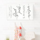 Modern minimaal script welkom afstudeerfeest spandoek (Insitu)