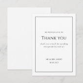 Modern Minimaal Script Wit Lijst Moslim Bruiloft Bedankkaart (Voorkant / Achterkant)