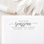 Modern minimaal scriptnaam retouradres etiket (Insitu)