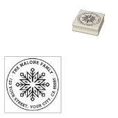 Modern minimaal sneeuwvlok retouradres rubberstempel (Gestempeld)