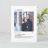 Modern, minimaal stijlvol aangepast fotoinstagram save the date (Staand voorkant)