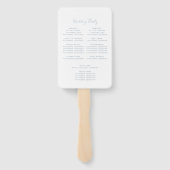 Modern Minimaal Stofblauw Script Huwelijksprogramm Handwaaier (Achterkant)