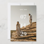 Modern & Minimaal Stout Foto Trouw Elopement Aankondiging (Voorkant)