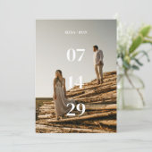 Modern & Minimaal Stout Foto Trouw Elopement Aankondiging (Staand voorkant)