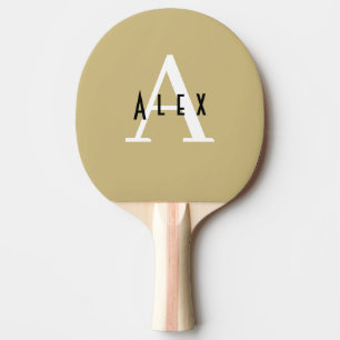 Modern minimaal Tan Monogram Tafeltennisbatje