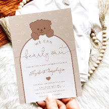 Modern minimaal teddybeer neutraal Baby shower