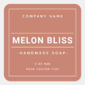 Modern minimaal terracotta bruin product label (Voorkant)