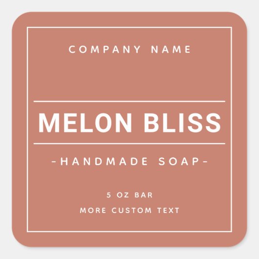 Modern minimaal terracotta bruin product label (Voorkant)