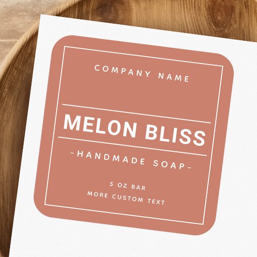 Modern minimaal terracotta bruin product label