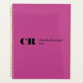 Modern minimaal Trendy Monogram Violet Paarse Planner (Voorkant)
