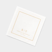 Modern Minimaal Trouw Monogram Folie Servetten (Links)