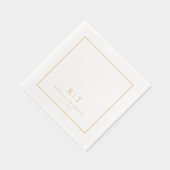 Modern Minimaal Trouw Monogram Folie Servetten (Rechts)