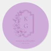 Modern Minimaal | Trouw Monogram Ronde Sticker (Voorkant)