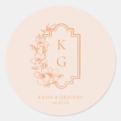 Modern Minimaal | Trouw Monogram Ronde Sticker (Voorkant)