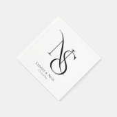 Modern Minimaal | Trouw Monogram Servet (Hoek)