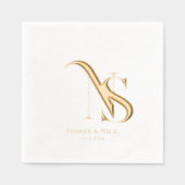 Modern Minimaal | Trouw Monogram Servetten (Voorkant)