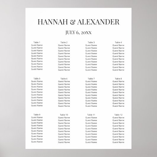Modern Minimaal Trouw Welkom Bord Poster (Voorkant)