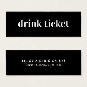 Modern Minimaal Trouwbar Drinkticket Mini Visitekaartjes
