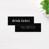 Modern Minimaal | Trouwbar Drinkticket Mini Visitekaartjes (Bureau)