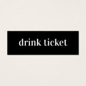 Modern Minimaal | Trouwbar Drinkticket Mini Visitekaartjes (Voorkant)