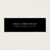 Modern Minimaal | Trouwbar Drinkticket Mini Visitekaartjes (Achterkant)