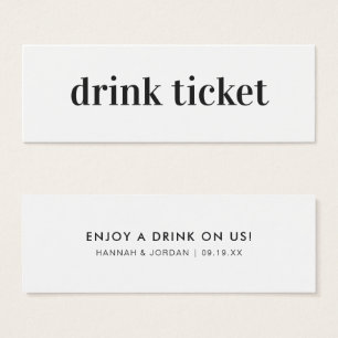 Modern Minimaal Trouwbar Drinkticket Mini Visitekaartjes