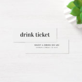 Modern Minimaal | Trouwbar Drinkticket Mini Visitekaartjes (Bureau)