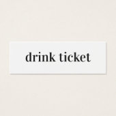 Modern Minimaal | Trouwbar Drinkticket Mini Visitekaartjes (Voorkant)