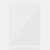 Modern Minimaal | Trouwbarmenu Acryl Bord (Voorkant)