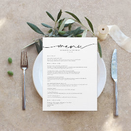 Modern Minimaal | Trouwmenu Menu